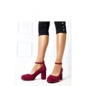 Dámské lodičky na sloupek podpatku 100-357 Bordó - Joalice Paris
