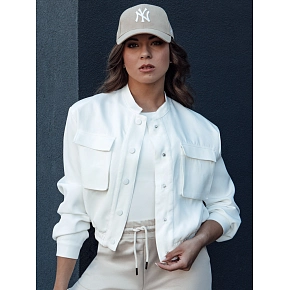 Dámská bunda bomber TY4305 smetanová - FashionStreet