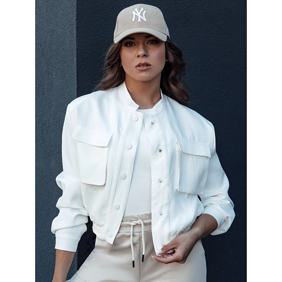 Dámská bunda bomber TY4305 smetanová - FashionStreet