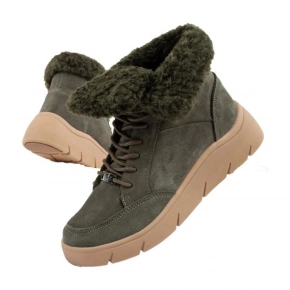Dámské kotníkové zateplené boty F30232 1020 400Tmavě zelená s hnědou - Scholl