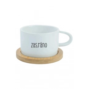 ZAS_RÁNO - bílý hrníček makronka 200 ml