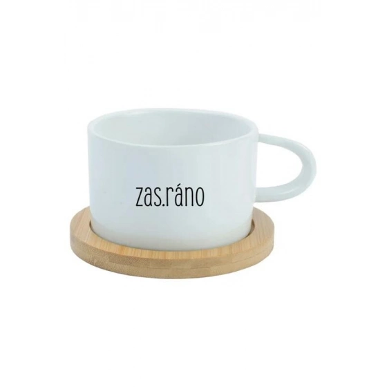 ZAS_RÁNO - bílý hrníček makronka 200 ml