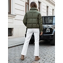 Dámská krátká zimní bunda VIBEGIRL TY4946 zelená - FashionStreet