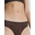 Dámská tanga 000QF7287E BKC tm. hnědé - Calvin Klein