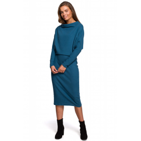 Dámské pletené šaty S245 Mořská modř - Stylove