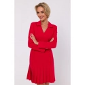 Dámské šaty se skládaným spodním lemem M752 Červená - MOE