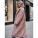 Dámský zimní kabát chlupáč dlouhý NY0751z růžový - FashionStreet