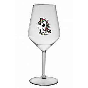 DUHOVÝ JEDNOROŽEC - priehľadný nerozbitný pohár na víno 470 ml
