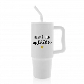 HEZKÝ DEN MILÁČKU - bílý cestovní termohrnek 900 ml HEZKÝ DEN MILÁČKU - bílý cestovní termohrnek 900 ml
