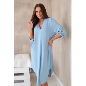 Šaty s výstřihem do V 88536 modré - Italian Fashion