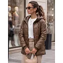 Dámská prošívaná přechodová bunda TY5800 hnědá - FashionStreet 