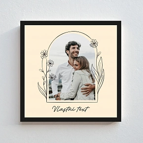 Personalizovaný magický fotoobraz v rámu - čtverec 20x20 - květinové orámování Personalizovaný magický fotoobraz v rámu - čtverec 20x20 - květinové orámování