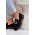 Dámské mokasíny na podpatku JH23-61 Černá - Step in style