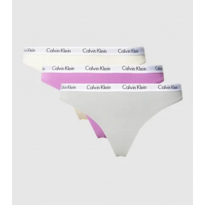 Dámské tanga 3pcs QD3587E CFU  Vícebarevná - Calvin Klein