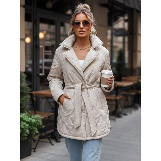 Dámská přechodná bunda TY5587 krémová - FashionStreet 