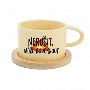NERUŠIT, MŮŽU BOUCHNOUT. - žlutý hrníček makronka 200 ml