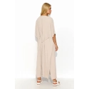 Denní šaty M835 béžové 4XL-5XL - Makadamia
