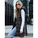 Dámská prošívaná vesta TY5257 s kapucí černá - FashionStreet 