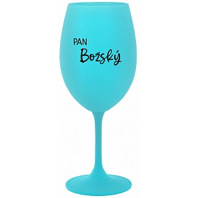 PAN BOŽSKÝ  - tyrkysová sklenice na víno 350 ml