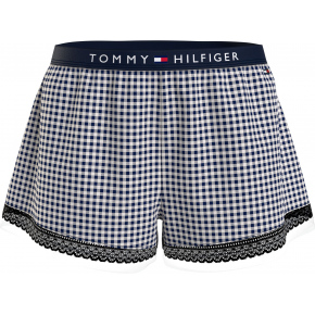 Dámské pyžamové šortky WOVEN SHORT PRINT UW0UW04944 02G tm. modro-bílé - Tommy Hilfiger