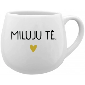 MILUJU TĚ. - bílý keramický hrníček 300 ml