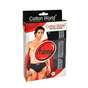 Pánské slipy 3PAK Platinum Mix barev - Cotton World