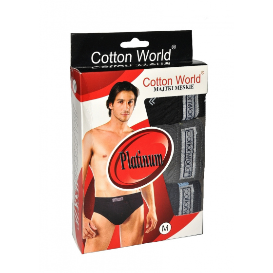 Pánské slipy 3PAK Platinum Mix barev - Cotton World