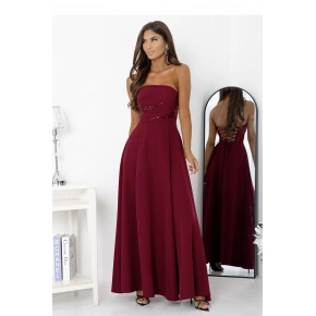 Dámské dlouhé šaty model 222674 bordó - With You Dámské dlouhé šaty model 222674 bordó - With You