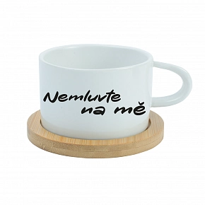 NEMLUVTE NA MĚ - bílý hrníček makronka 200 ml