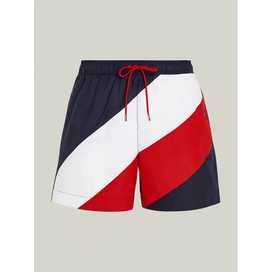 Pánské plavky UM0UM03261 DW5 tm. modré s pruhy - Tommy Hilfiger