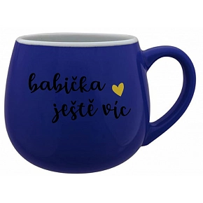 BABIČKA JEŠTĚ VÍC - modrý keramický hrníček 300 ml