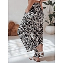 Dámské kalhoty uy2634 TROPICAL SUN černo-krémové - FashionStreet 