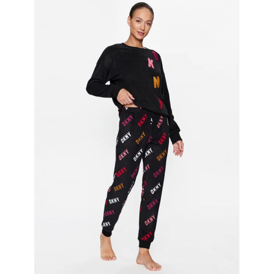 Dámské pyžamo YI2822686F černé se vzorem - DKNY
