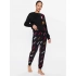 Dámské pyžamo YI2822686F černé se vzorem - DKNY