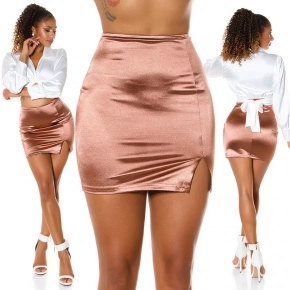 Sexy mini sukně Koucla SatinLook s rozparkem