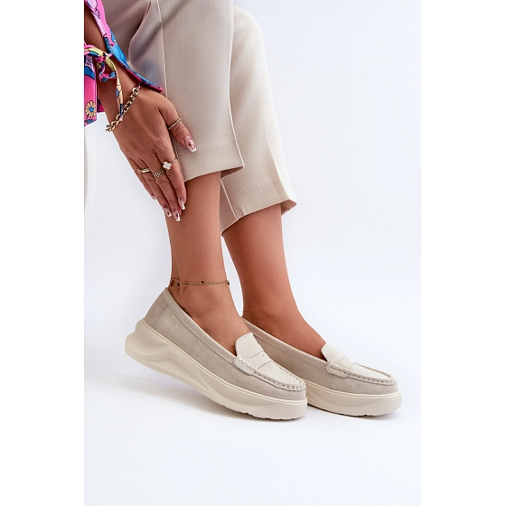 Dámské mokasíny Filidia 24PB18-6889 krémové - Evento