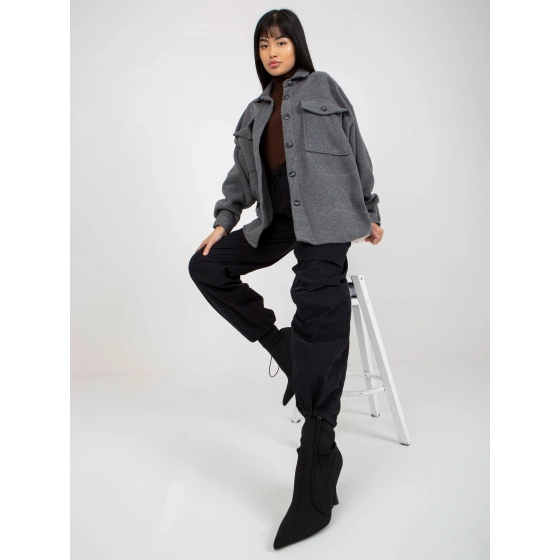 Dámská kabátová košile DN KS 4005.99P Tmavě šedá - FPrice