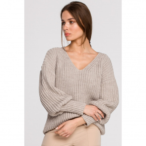 Dámský svetr S268 béžový - Stylove