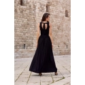 Dámské dlouhé šaty SUK0407 Černá se třpytem - Roco Fashion