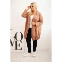 Dámská mikina Plus Size s kapucí Cappuccino - ZENTEX