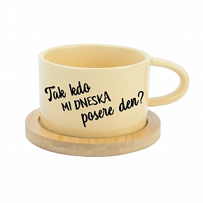 TAK KDO MI DNESKA POSERE DEN? - žlutý hrníček makronka 200 ml