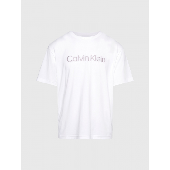 Pánské tričko na spaní S/S CREW NECK 000NM2501E 100 bílé - Calvin Klein