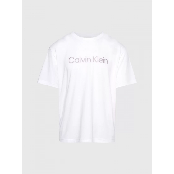 Pánské tričko na spaní S/S CREW NECK 000NM2501E 100 bílé - Calvin Klein