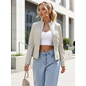 Dámská kožená bunda TY5659 smetenová - FashionStreet