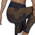 Dámské legíny HB1436 Karlie Kloss tmavě modrá-hnědá - Adidas