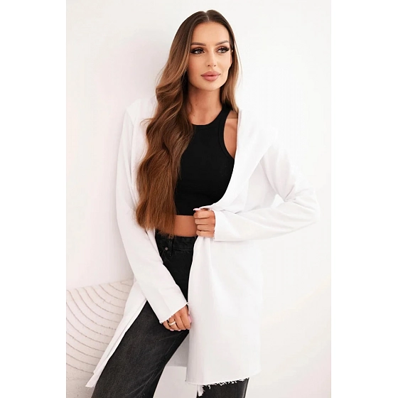 Dámský svetr bez zapínání 35687 bílý - Kesi