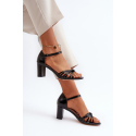 Sandály na podpatku 24SD98-6765 černé - Step in style
