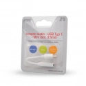 Audio adapter White AK-35 USB Type 3.1 C (M) – Jack 3.5mm (F) - Savio