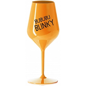 BUBUBUBLINKY - oranžová nerozbitná sklenice na víno 470 ml