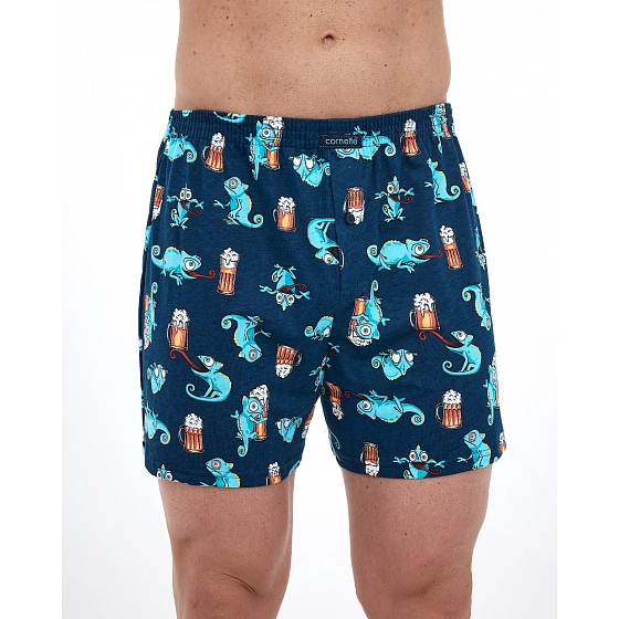 Pánské boxerky Classic 001/175 Tmavě modrá mix vzor - Cornette